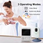 nannio Hero3 Video Baby Monitor with Night Light & Vibration Assistant, 3.5" Baby Camera Monitor, Sound Activated, Lullaby, Room Temperature, Two-Way Audio, Newborns, Pets, Elderly, 2 Years Warranty - Image 2